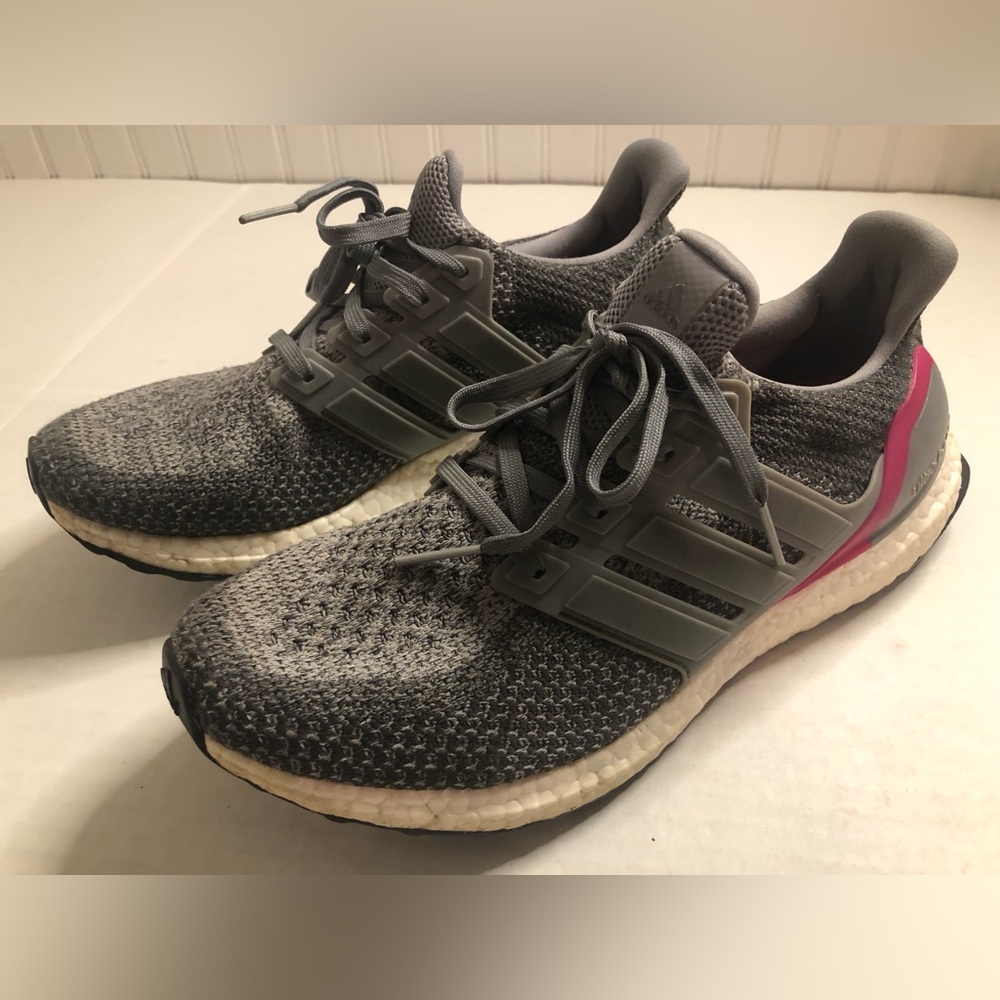 Adidas Ultraboost 1.0 Shoes Women’s Size 10 Pink Gray Running Sneakers.